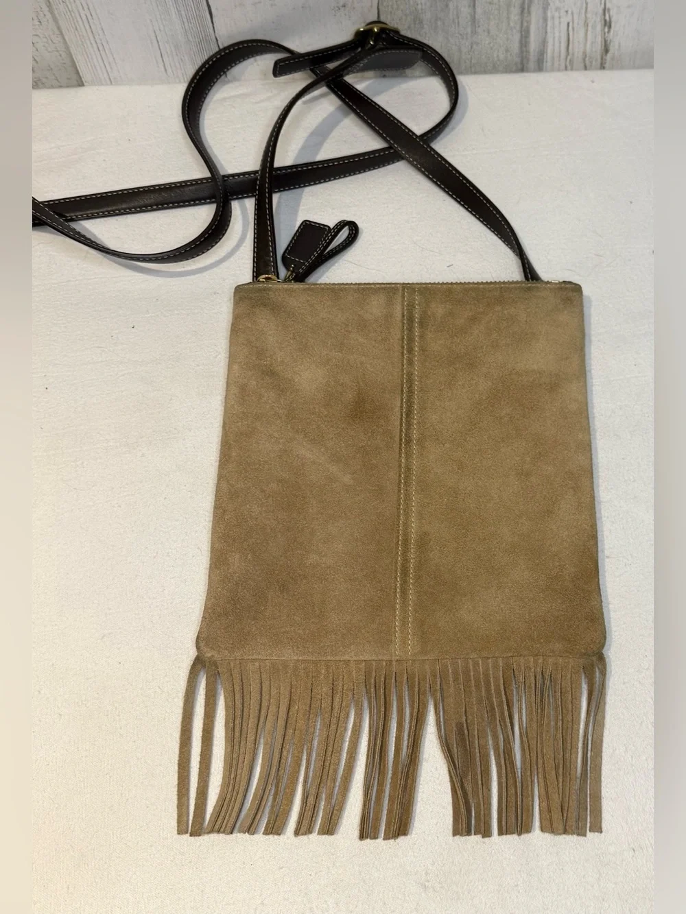 Coach Vintage Suede Fringe Crossbody Bag - Tan Early 2000’s Y2K